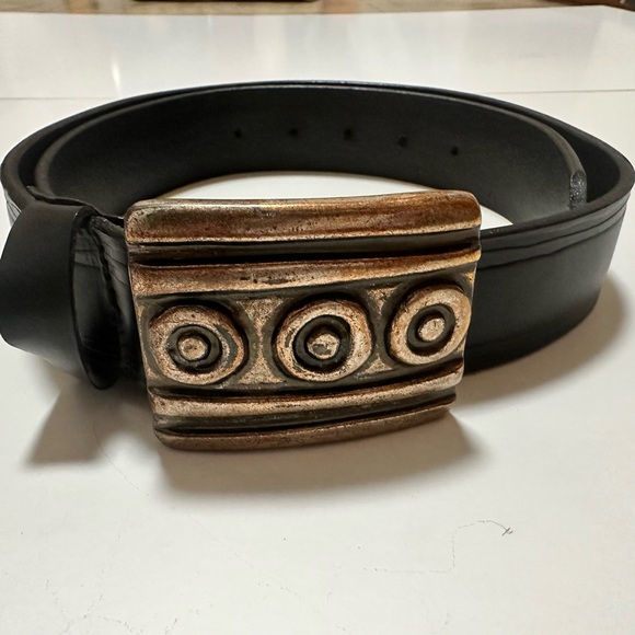 GAP Vintage Statement 90’s Black Leather Belt USA Made main image 9